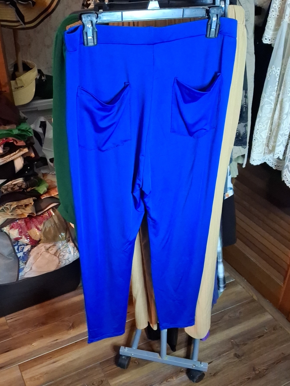 Royal Blue Pull-On Front Pocket Pants 2xl Elastic Waist & Skinny Legs NWOT